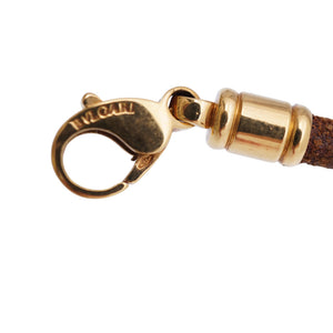 美品 ブルガリ
 K18YG チョーカー ネックレス ネックレス
 K18イエローゴールド/レザー ブラウン 0029
【中古】BVLGARI レディース