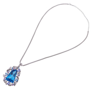 美品 ブルートパーズ59.53ct / ダイヤ0.20ct K18WG ネックレス ホワイトゴールド/ダイヤモンド ジュエリー 0056【中古】