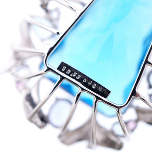 美品 ブルートパーズ59.53ct / ダイヤ0.20ct K18WG ネックレス ホワイトゴールド/ダイヤモンド ジュエリー 0056【中古】