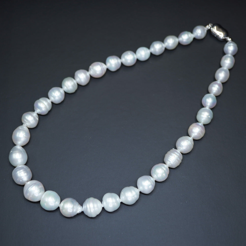美品 11-14ｍｍ 南洋バロックパール ネックレス 真珠 シルバー925 アクセサリー 0059【中古】ユニセックス