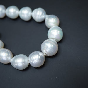 美品 11-14ｍｍ 南洋バロックパール ネックレス 真珠 シルバー925 アクセサリー 0059【中古】ユニセックス