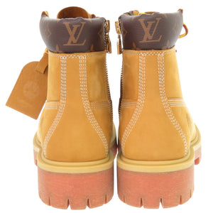 未使用品 ルイ ヴィトン × ティンバーランド モノグラムアンクルブーツ ヌバック/レザー ベージュ LV 0070【中古】LOUIS VUITTON メンズ