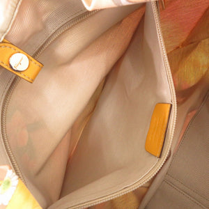 新品同様 サルヴァトーレフェラガモ ガンチーニ フラワー柄 レザー ナイロン マルチカラー ショルダーバッグ 0125【中古】Salvatore Ferragamo