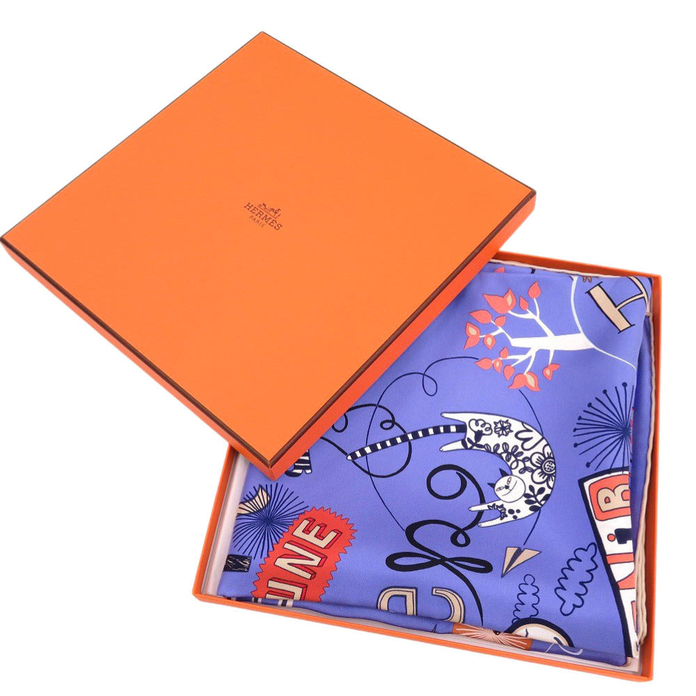 新品同様 エルメス カレ90 Les Confessions 告白 シルク マルチカラー スカーフ 0262【中古】HERMES