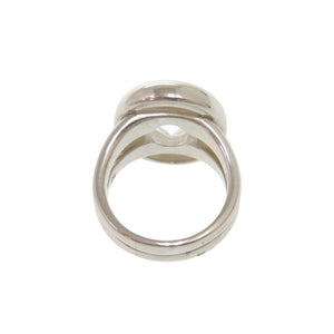 美品 エルメス ヴィンテージ ガウチョ シルバー925 ホワイトトパーズ 17号 シルバー リング 指輪 0267【中古】HERMES