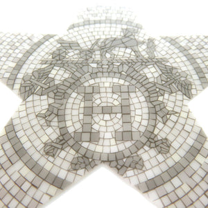 新品同様 エルメス ブールドゥノエル プティアッシュ X’S クリスマス モザイク タイル柄 オブジェ ポーセリン グレー 0272【中古】HERMES