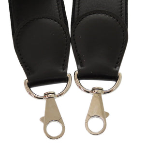 美品 エルメス ショルダーストラップ ボックスカーフ キャンバス ブラック シルバー金具 ストラップ 黒 0278 【中古】 HERMES