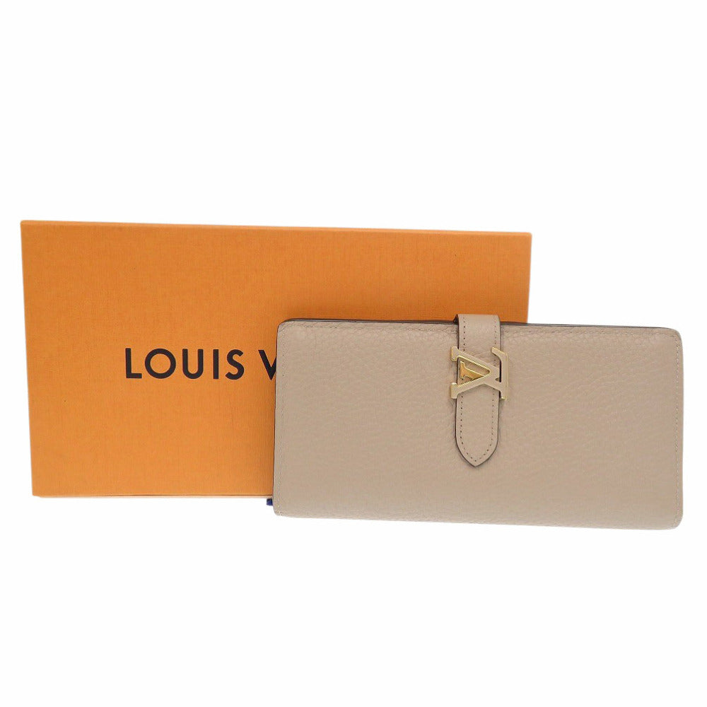 新品同様 ルイ ヴィトン ヴェルティカル ウォレット M81367 トリヨンレザー ガレ 長財布 ベージュ LV 0773【中古】LOUIS VUITTON