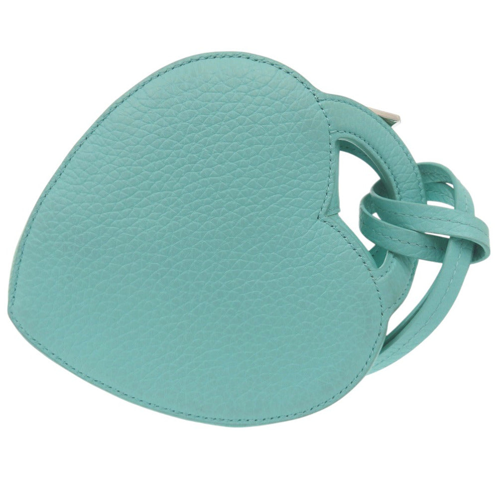 ティファニー リターントゥティファニー コインケース ポーチハート型 ロゴ トリヨン ブルー 0366【中古】TIFFANY&Co.