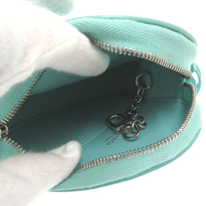 ティファニー リターントゥティファニー コインケース ポーチハート型 ロゴ トリヨン ブルー 0366【中古】TIFFANY&Co.