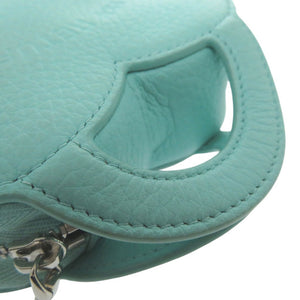 ティファニー リターントゥティファニー コインケース ポーチハート型 ロゴ トリヨン ブルー 0366【中古】TIFFANY&Co.