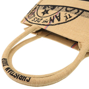 新品同様 クリスチャンディオール ブックトート ミディアム ラフィア ベージュ トートバッグ 0372【中古】Christian Dior