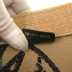 新品同様 クリスチャンディオール ブックトート ミディアム ラフィア ベージュ トートバッグ 0372【中古】Christian Dior