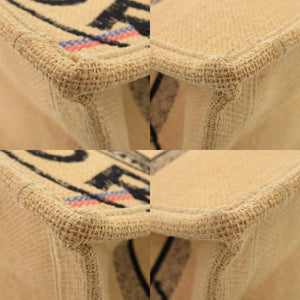 新品同様 クリスチャンディオール ブックトート ミディアム ラフィア ベージュ トートバッグ 0372【中古】Christian Dior