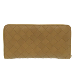 美品 ボッテガヴェネタ イントレチャート レザー ブラウン ラウンドファスナー 長財布 茶 0387【中古】BOTTEGAVENETA