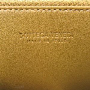 美品 ボッテガヴェネタ イントレチャート レザー ブラウン ラウンドファスナー 長財布 茶 0387【中古】BOTTEGAVENETA