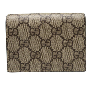 新品同様 グッチ ばなにゃコラボ 701009 コンパクトウォレット GGスプリーム レザー ベージュ 2つ折り財布 財布 0388【中古】GUCCI