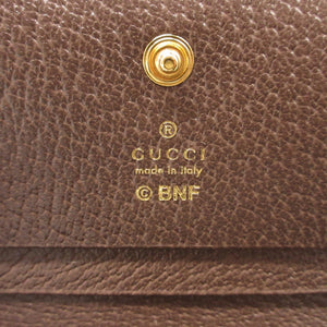 新品同様 グッチ ばなにゃコラボ 701009 コンパクトウォレット GGスプリーム レザー ベージュ 2つ折り財布 財布 0388【中古】GUCCI