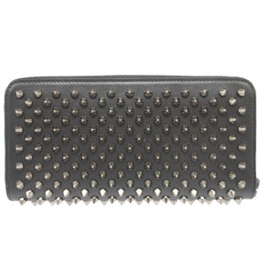 新品同様 クリスチャンルブタン パネトーネ 11650644 スタッズ レザー ブラック 黒 レッド 赤 ラウンドファスナー長財布 財布 0392【中古】Christian Louboutin