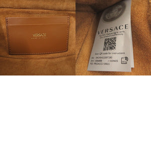 新品同様 ヴェルサーチ Vグレカ ボディバッグ ベルトバッグ ショルダーバッグ 1006888 1A04605 レザー ブラウン 0409【中古】VERSACE