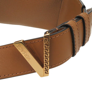 新品同様 ヴェルサーチ Vグレカ ボディバッグ ベルトバッグ ショルダーバッグ 1006888 1A04605 レザー ブラウン 0409【中古】VERSACE