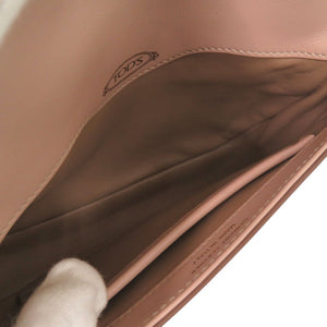 新品同様 トッズ T タイムレス ショルダーバッグ T timeless bum bag ピンクベージュ レザー ピンク 0419【中古】TOD’S