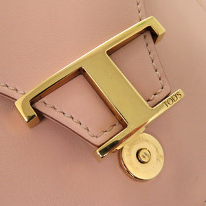 新品同様 トッズ T タイムレス ショルダーバッグ T timeless bum bag ピンクベージュ レザー ピンク 0419【中古】TOD’S