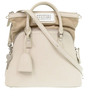 美品 メゾン マルジェラ 5AC レザー ホワイト S56WG0082 2WAYショルダーバッグ ハンドバッグ 0421【中古】Maison Margiela