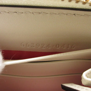 新品同様 グッチ レポム アップル ハート 663924 リンゴ GGスプリーム レザー ベージュ ホワイト 白 ラウンドファスナー長財布 財布 0427【中古】GUCCI