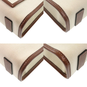 バーバリー ミニフレヤトート 8044143 キャンバス/レザー ベージュ ショルダーバッグ 0429【中古】BURBERRY