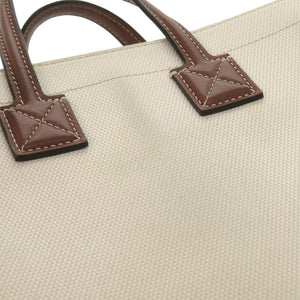 バーバリー ミニフレヤトート 8044143 キャンバス/レザー ベージュ ショルダーバッグ 0429【中古】BURBERRY