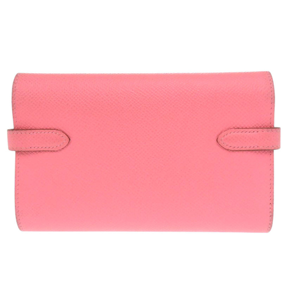 美品 エルメス ケリーウォレット ミディアム ヴォーエプソン ローズアザレ D刻印(2019年製) 三つ折り財布 ピンク 0442【中古】HERMES