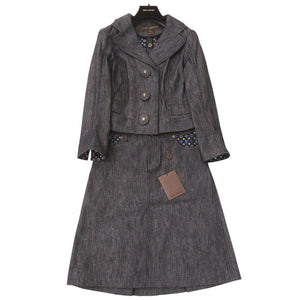新品同様 ルイ ヴィトン ブラックデニム モノグラム マルチ デニム ブラック セットアップ LV 0447【中古】LOUIS VUITTON