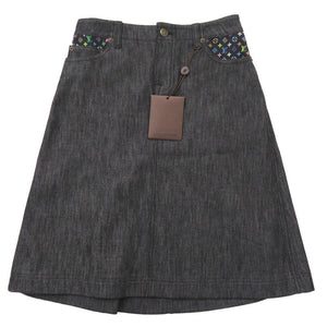 新品同様 ルイ ヴィトン ブラックデニム モノグラム マルチ デニム ブラック セットアップ LV 0447【中古】LOUIS VUITTON