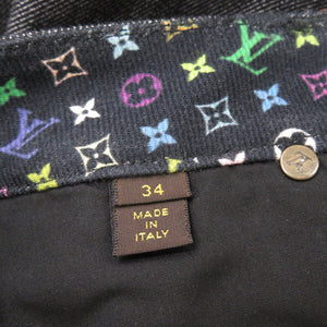 新品同様 ルイ ヴィトン ブラックデニム モノグラム マルチ デニム ブラック セットアップ LV 0447【中古】LOUIS VUITTON