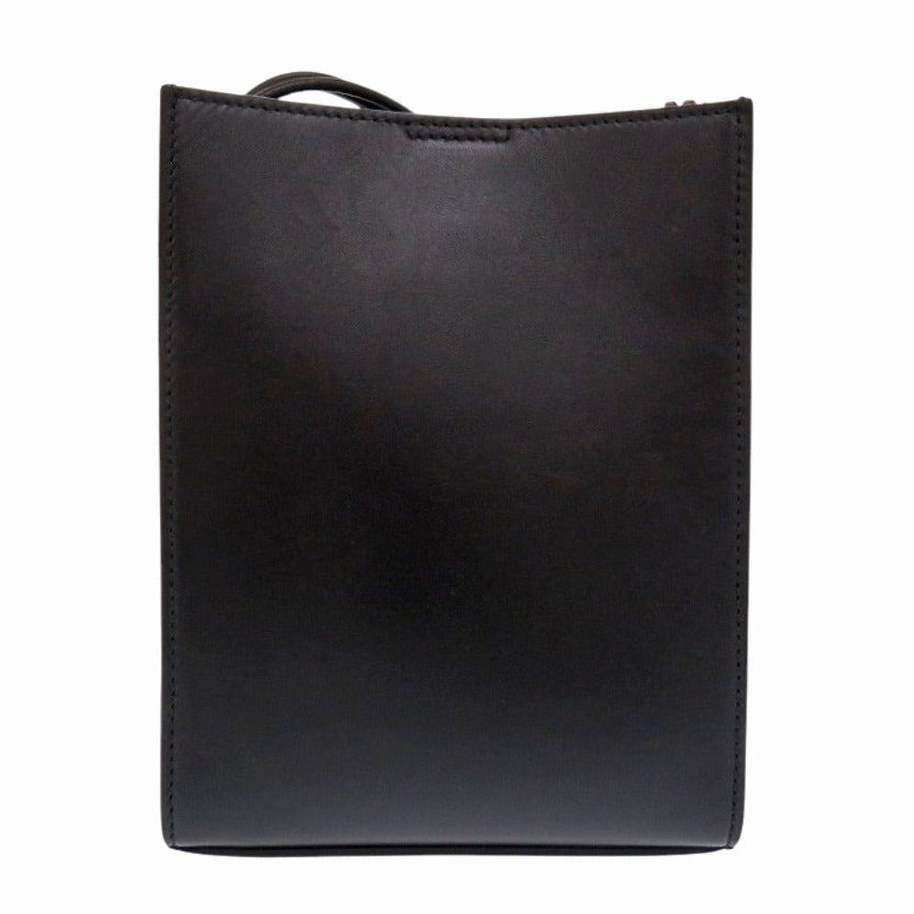 美品 ジルサンダー タングル SM レザー ブラック ショルダーバッグ 黒 0461【中古】JIL SANDER
