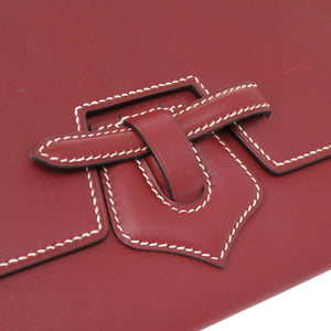 美品 エルメス ヴォーシャモニー ルージュアッシュ □J刻印 クラッチバッグ 赤 0473 【中古】 HERMES