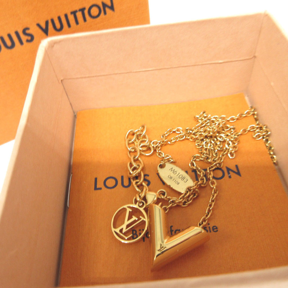 美品 ルイヴィトン エセンシャルV M61803 メタル ゴールド ネックレス 0488【中古】LOUIS VUITTON