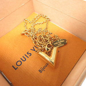 美品 ルイヴィトン エセンシャルV M61803 メタル ゴールド ネックレス 0488【中古】LOUIS VUITTON
