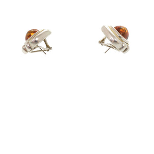 ティファニー ヴィンテージ スクエア シルバー925 K18YG 750YG シトリン シルバー ピアス 0491【中古】TIFFANY&Co.