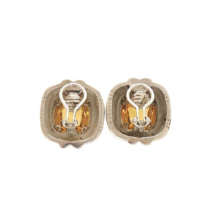 ティファニー ヴィンテージ スクエア シルバー925 K18YG 750YG シトリン シルバー ピアス 0491【中古】TIFFANY&Co.