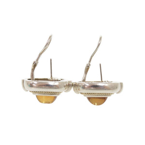 ティファニー ヴィンテージ スクエア シルバー925 K18YG 750YG シトリン シルバー ピアス 0491【中古】TIFFANY&Co.