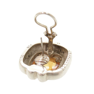 ティファニー ヴィンテージ スクエア シルバー925 K18YG 750YG シトリン シルバー ピアス 0491【中古】TIFFANY&Co.