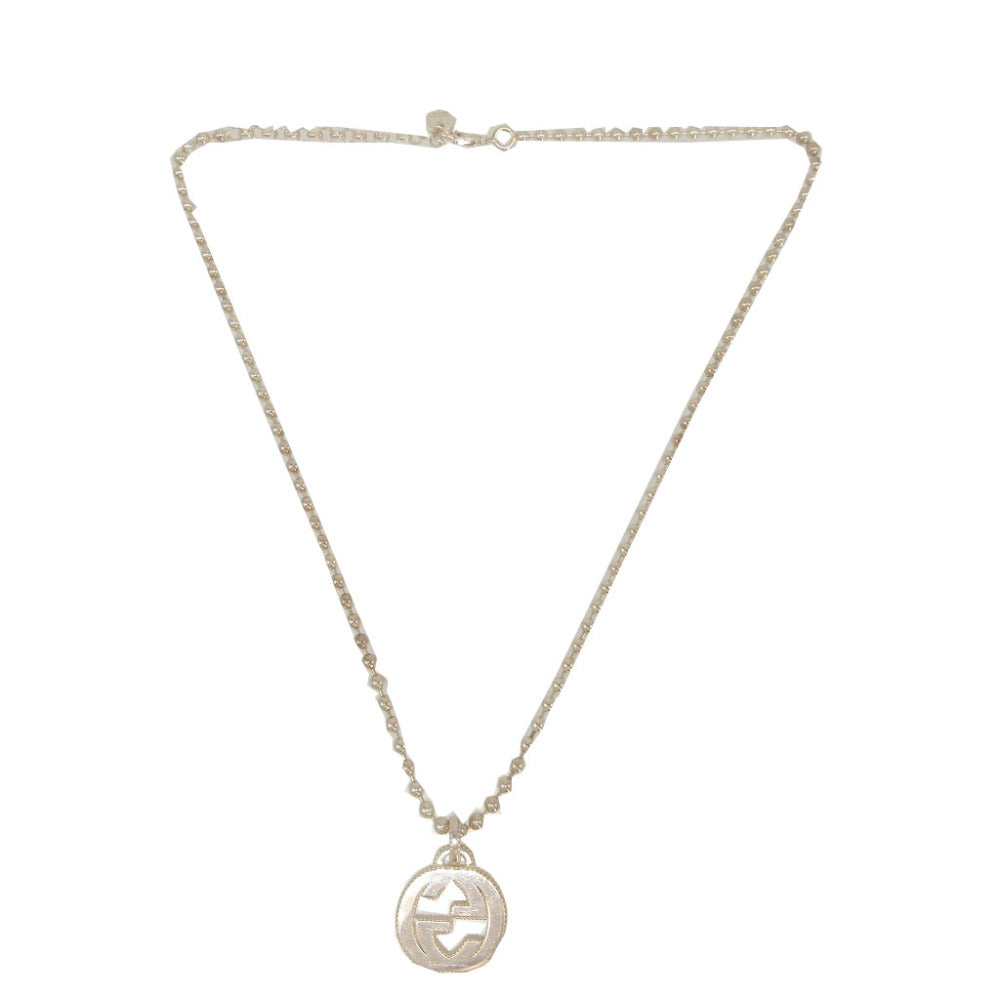 美品 グッチ インターロッキングG ボールチェーン シルバー925 シルバー ネックレス 0495【中古】GUCCI