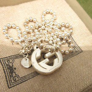 美品 グッチ インターロッキングG ボールチェーン シルバー925 シルバー ネックレス 0495【中古】GUCCI