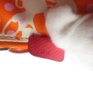 美品 エルメス アザップ シルクイン コンパクト ヴォーエプソン シルバー金具 ローズアザレ コインケース D刻印 0505【中古】HERMES