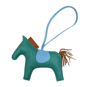 新品同様 エルメス ロデオGM アニョーミロ A刻印 ヴェールヴェロン セレステ ゴールド バッグチャーム 0508【中古】HERMES