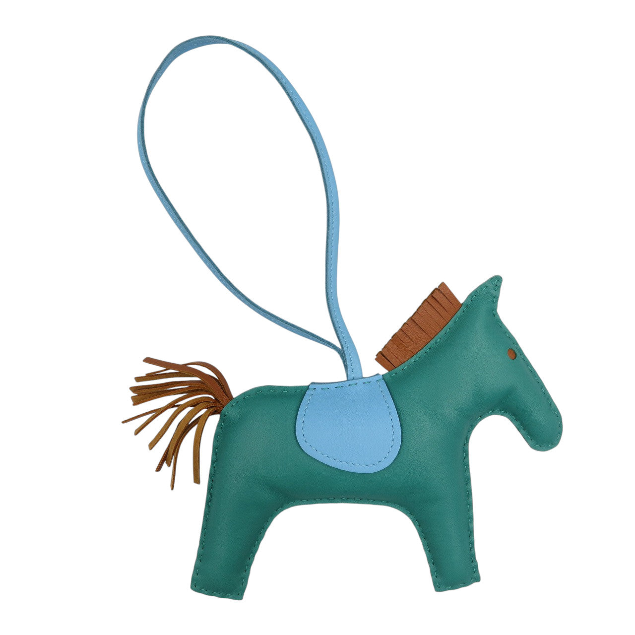 新品同様 エルメス ロデオGM アニョーミロ A刻印 ヴェールヴェロン セレステ ゴールド バッグチャーム 0508【中古】HERMES