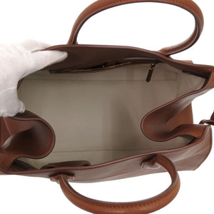 ザ ロウ ソフト マルゴー 15 ブラウン W1255 ハンドバッグ レザー ブラウン 0518【中古】THE ROW