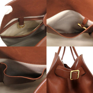 ザ ロウ ソフト マルゴー 15 ブラウン W1255 ハンドバッグ レザー ブラウン 0518【中古】THE ROW